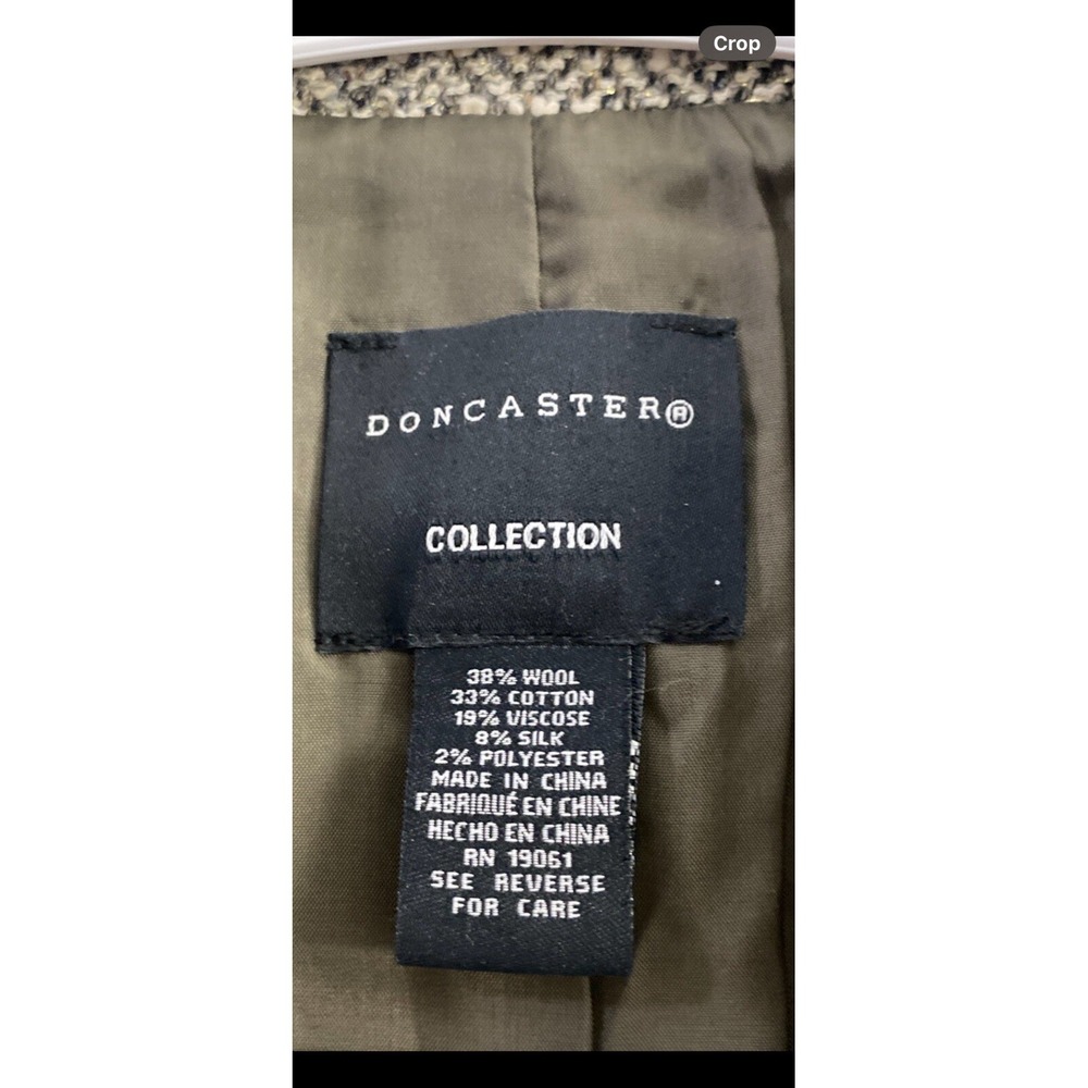 Doncaster Collection Tweed Blazer Frayed Trim Career Women's Size 4 - Picture 8 of 10